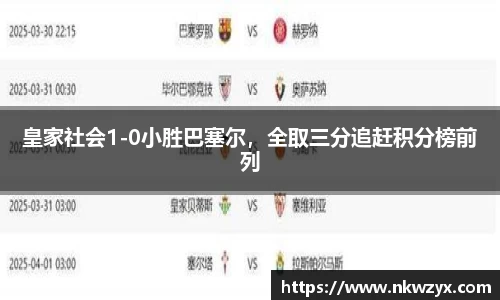 皇家社会1-0小胜巴塞尔,全取三分追赶积分榜前列